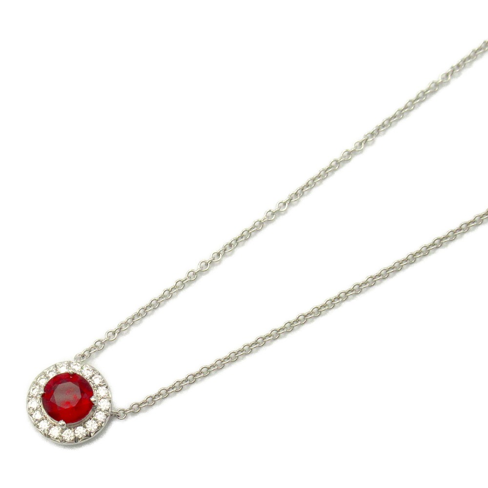 Tiffany Soleste Ruby Diamond Necklace Platinum Diamond Ruby